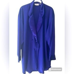 Vintage Victorias Secret 1920’s Siren Purple  Oversized Sleep Shirt 4 Button L